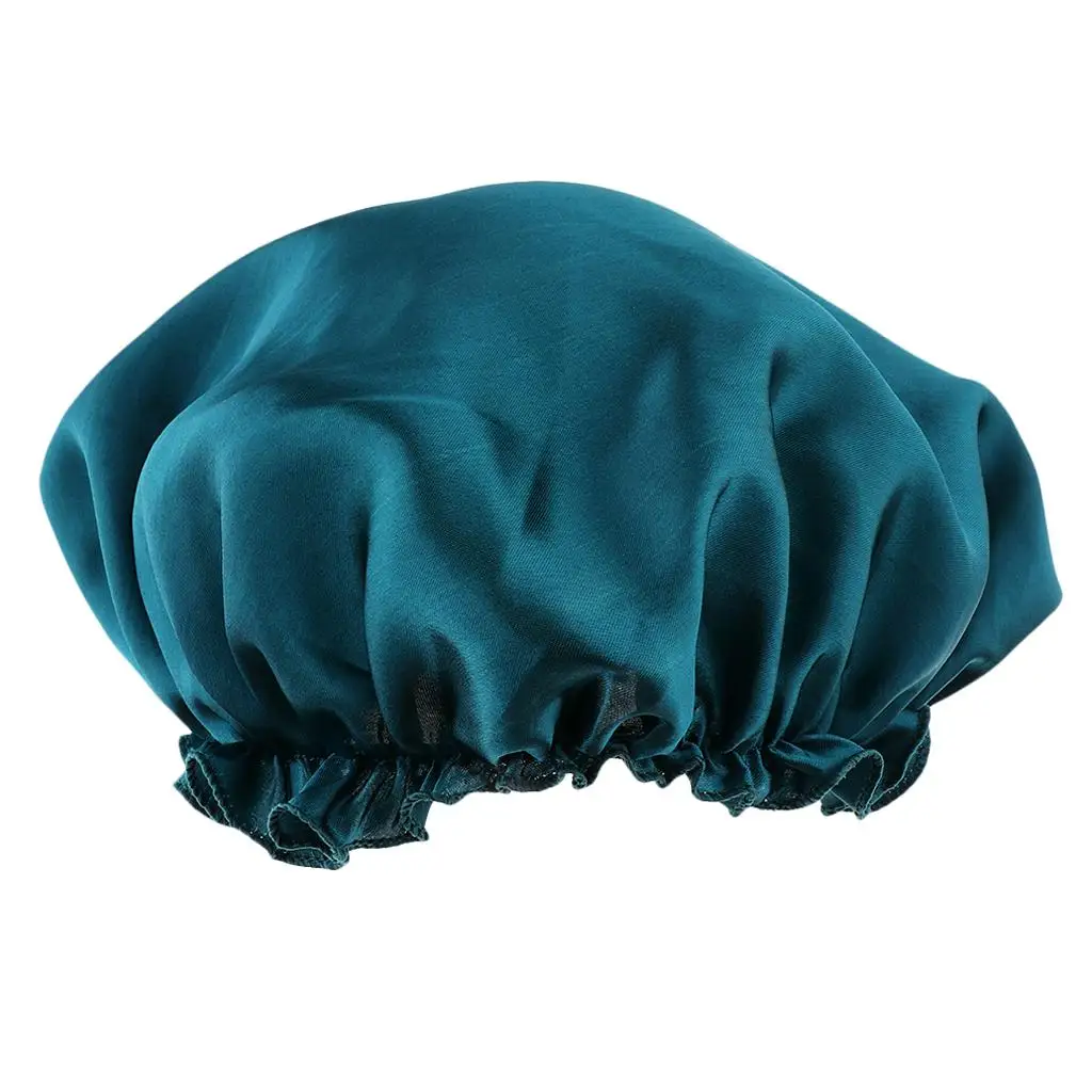 Women's Satin Silky Bonnet Premium Elastic Band Hair Loss Sleep Waterproof Shower Headwrap Chemo Hat Soild Color Nightcap