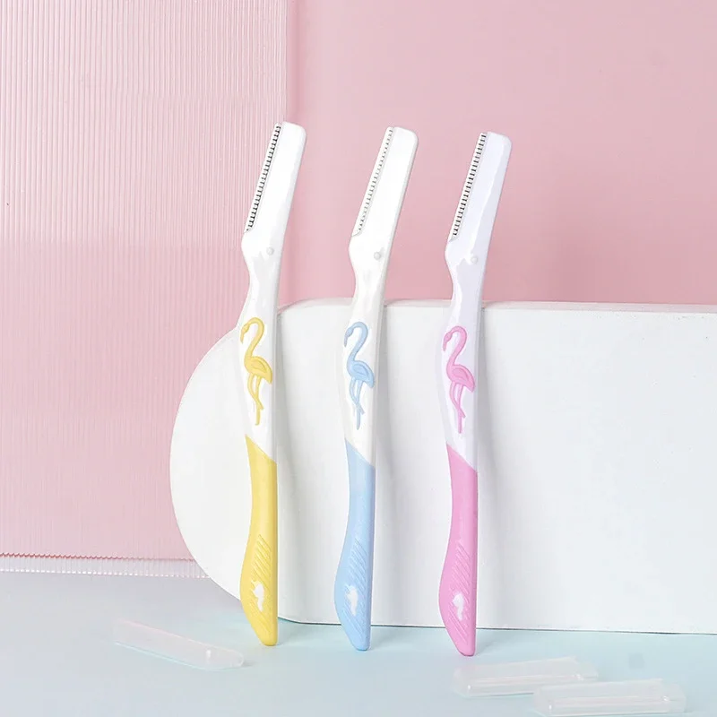 Yunduogirl 6/10pc Panda Flamingo Eyebrow Trimmer Safety Mini Portable Painless Face Razor Eye Brow Cutters Makeup Tool