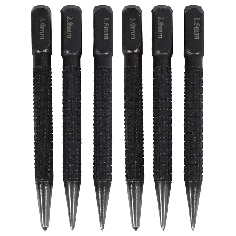 

HOT-6Pcs High-Carbon Steel Center Punch Set 10Cm Non Slip Center Punch For Alloy Steel Metal Wood Marking Drilling Tool