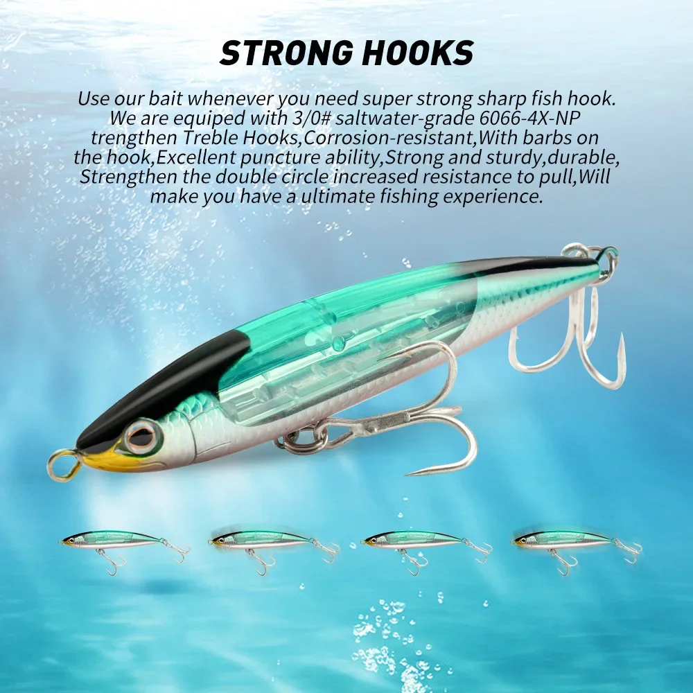 Floating Pencil Lure 70g 102g Topwater Pencil Isca Trolling Artificial Hard Bait Wobbler for Tuna Sailfish GT Sea Fishing Lures
