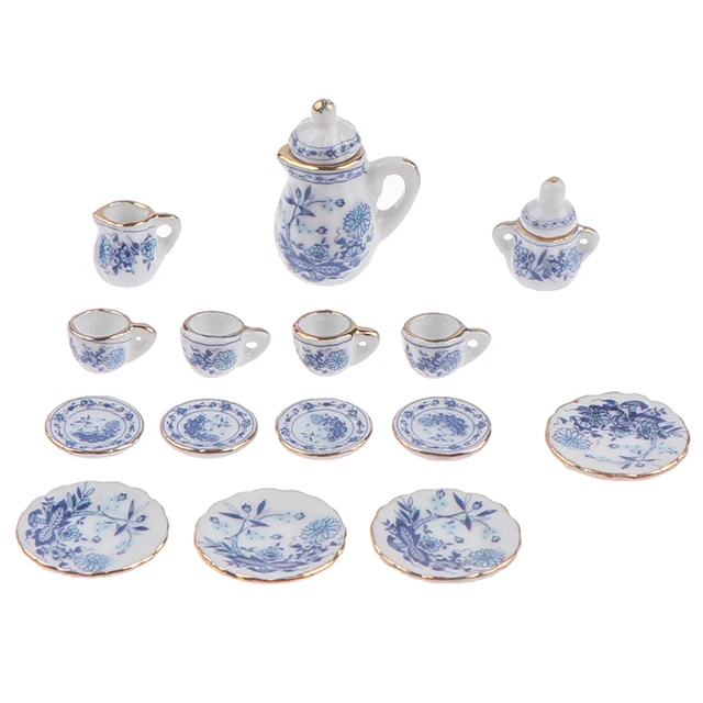 Mini Ceramic Tea Set for Dollhouse 4