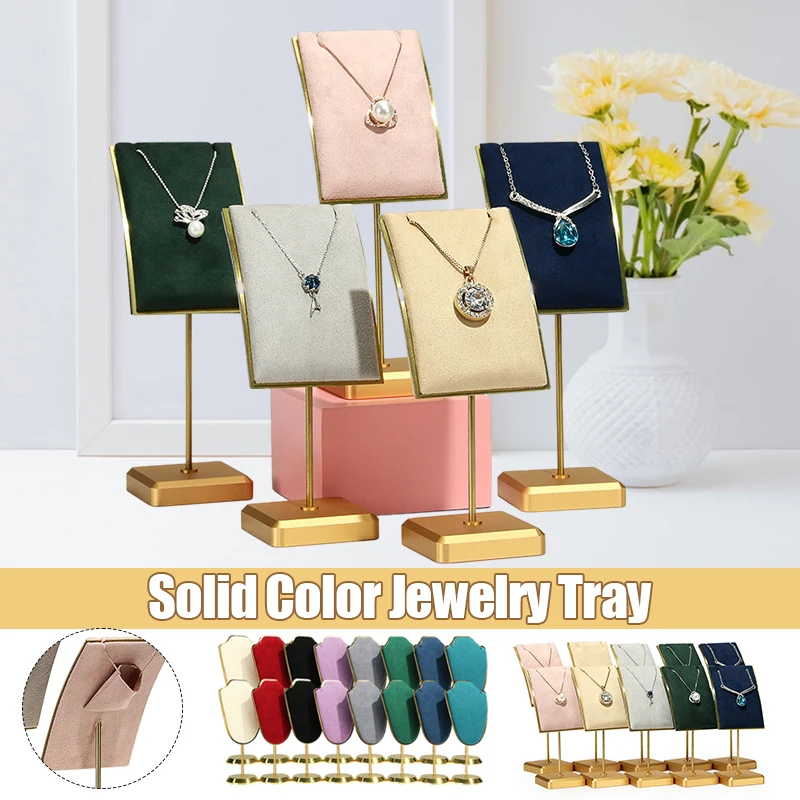 1Pcs Metal Velvet Necklace Display Rack Jewelry Display Stand Earrings Chain Pendant Holder Organizer Jewelry Shooting Display