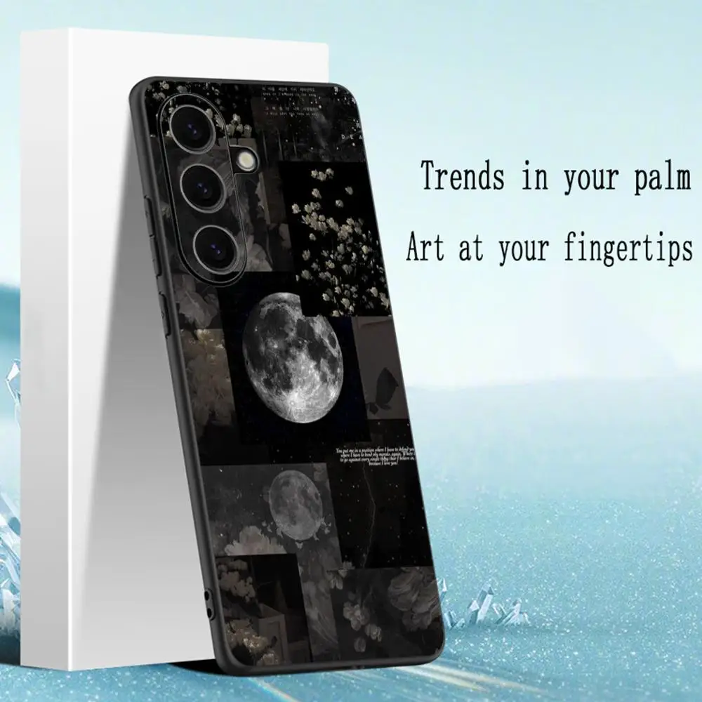 Moon Cool Design Soft Black Phone Case