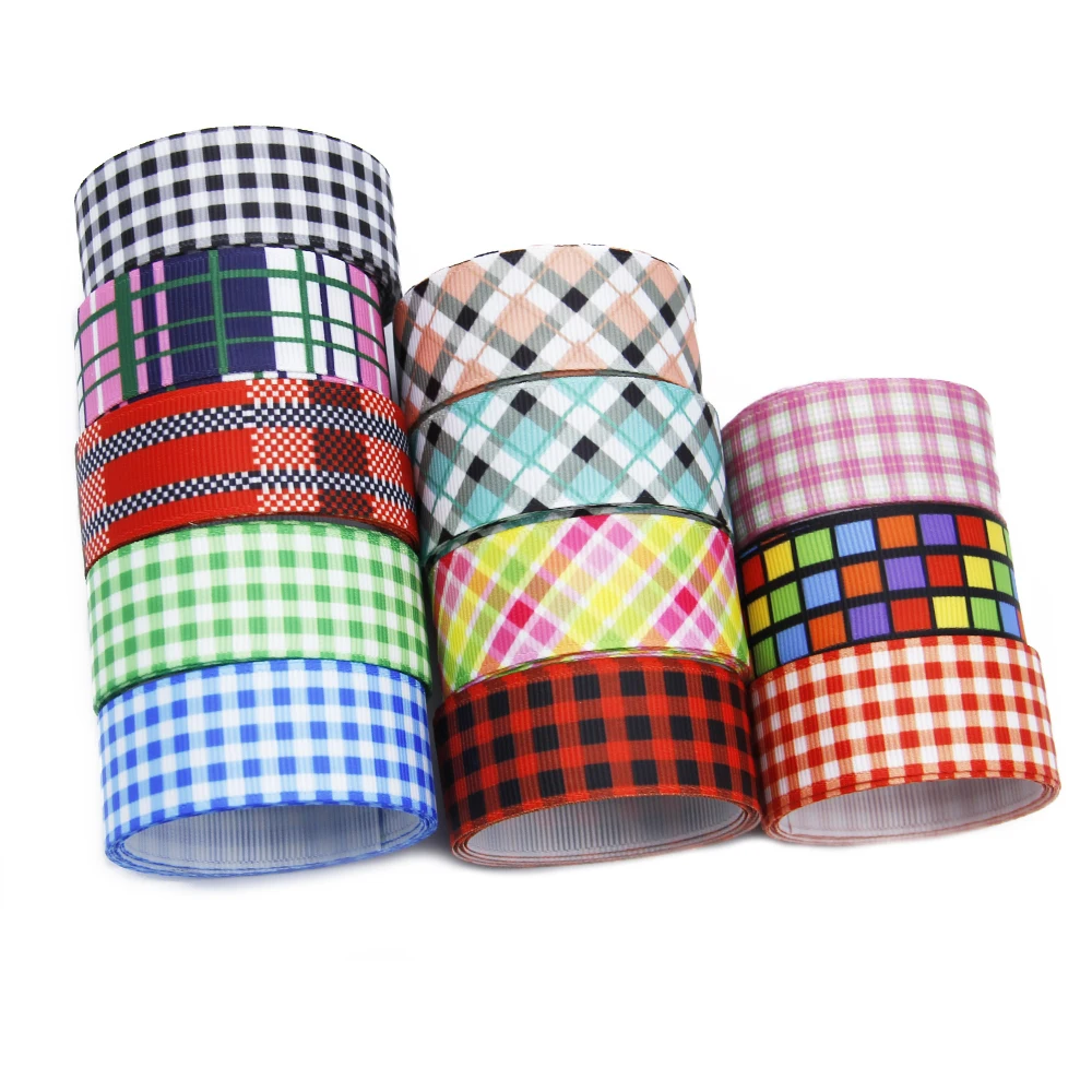 5-Yards-Multi-Size-Plaid-Printed-Grosgrain-Ribbon-DIY-Gift-Wrapping ...