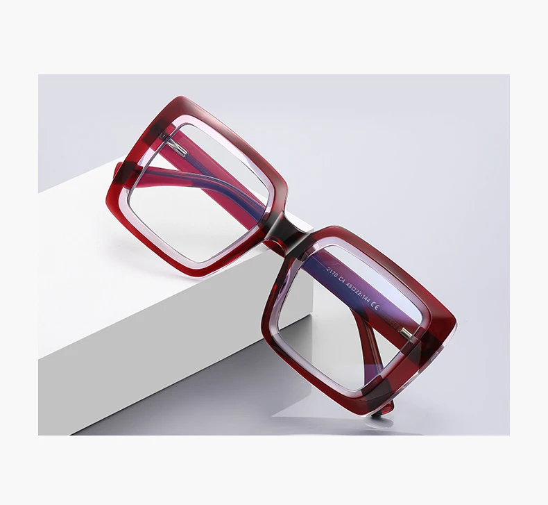 R57377 quadratische große Rahmen Lesebrille Trend Feder scharnier optische presbyopische Brille diopt risch 50 200 300 – Detail 2
