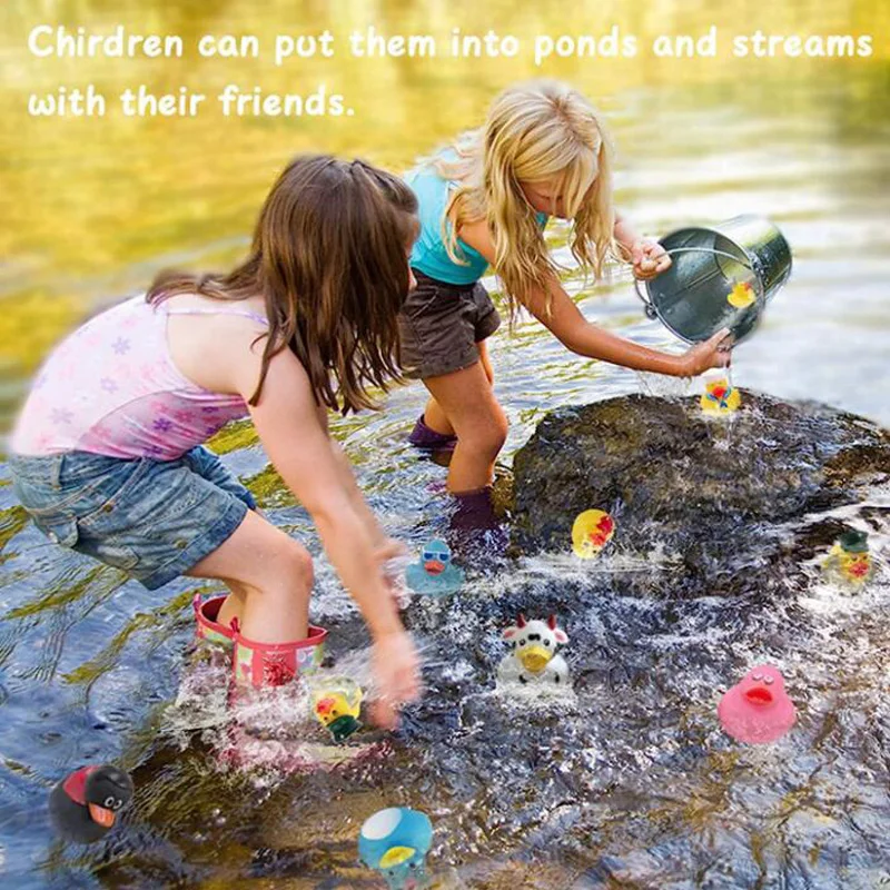 Assortment Rubber Duck Toy Baby Bathing Toys Duck Shower Squirt Toys Summer Beach and Pool Activity Gift For Children 3