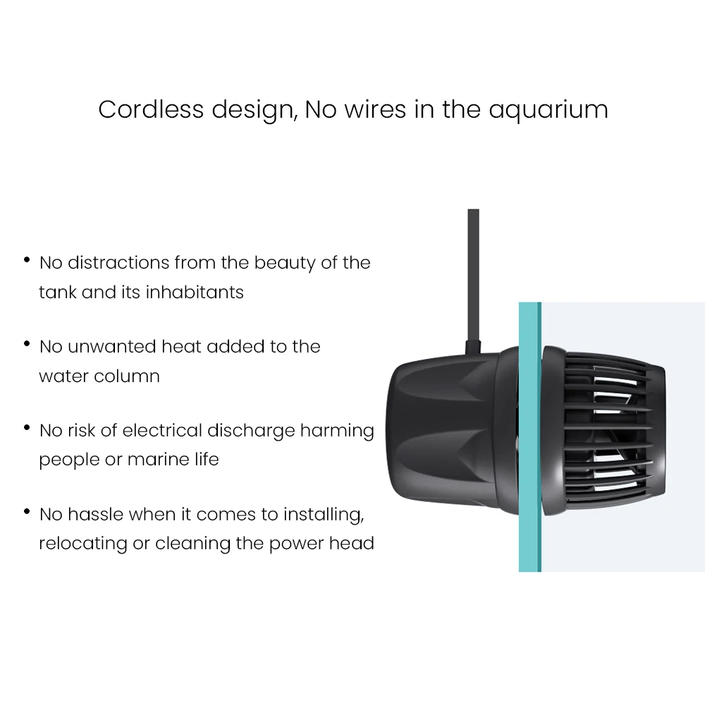 Jecod Jebao Dmp-10M/20M/30M/40M New Bluetooth WiFi App Cordless Device Aquarium Wavemaker Pump Freshwater Saltwater Fish Tank 2