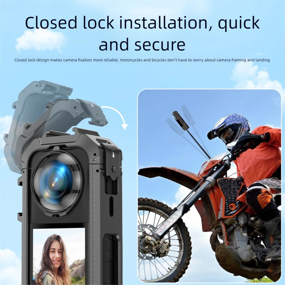 PC Protective Frame Magnetic Quick Release Action Camera Frame with Cold Shoe Mount Housing Case for Insta360 X5 Action Camera