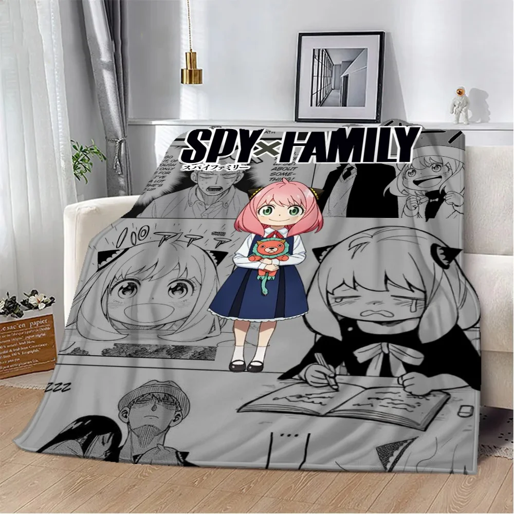 Spy X Family Blanket King Size Hairy Microfiber Knitted Plaid Bed Throw Home Interior Beach Towel hand knitted blanket microfiber blanket