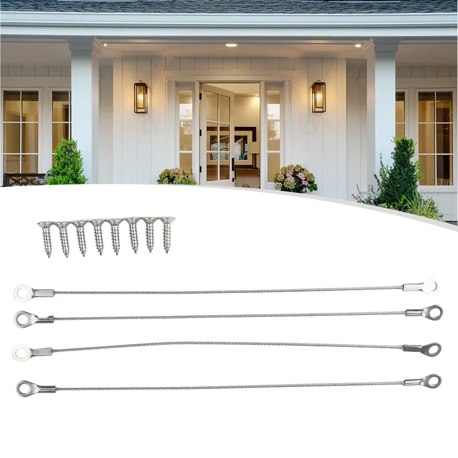 4pcs Door Cabinet Restraint Braided Cable Hinge Stainless Steel Limiter Swing Opening Angle Flexible Braided Limiter Household