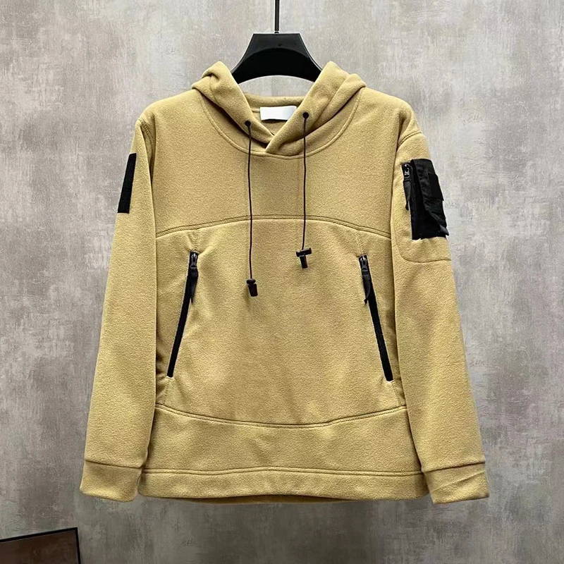 

Men's Sweatshirt Embroidered Hooded Zipper Cashmere Fleece Sweater Autumn Winter Casual Clothing Sudaderas Hombre MA674