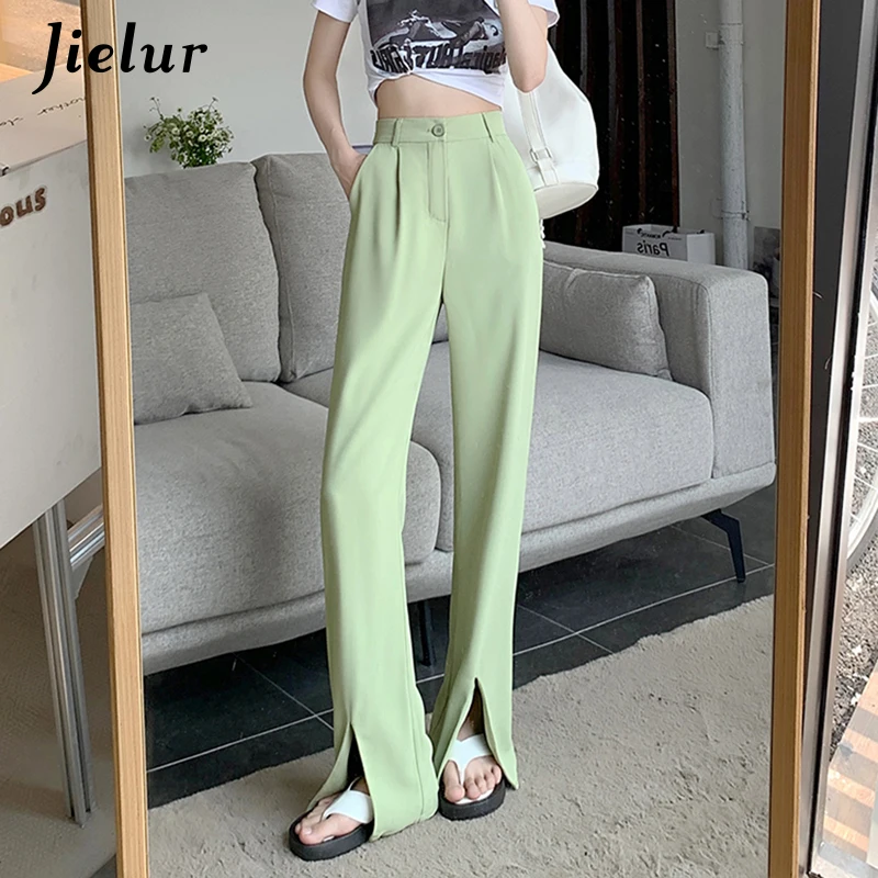 Jielur Fashion Black Trousers Suits 