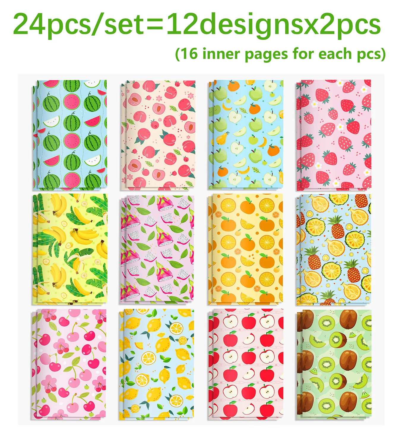 12/24 stücke Sommer Früchte Mini Notizblöcke Wassermelone Zitrone Kleine Memo Pad Notizblöcke Journal für Studenten Tasche Notebook Liefert – Detail 3