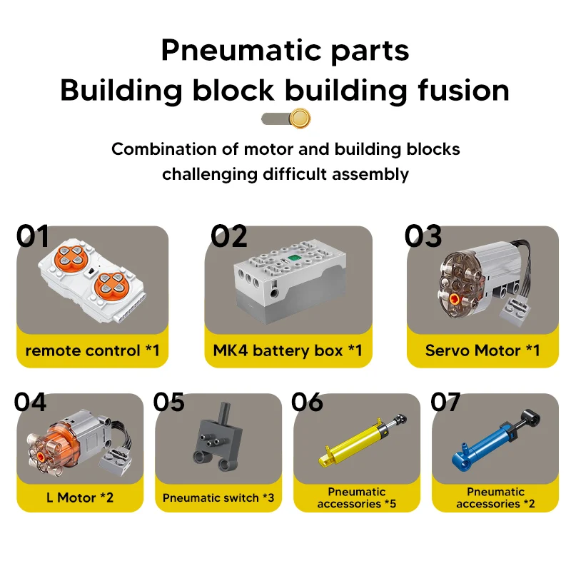 技術構築キット、リモートコントロールとモーターを備えた技術空気圧