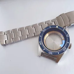 Professional Diving Automatic Watch Case with Domed AR Sapphire and 120 - Click Bezel, 300M Waterproof - Fit Miyota 8215 (Blue bezel)