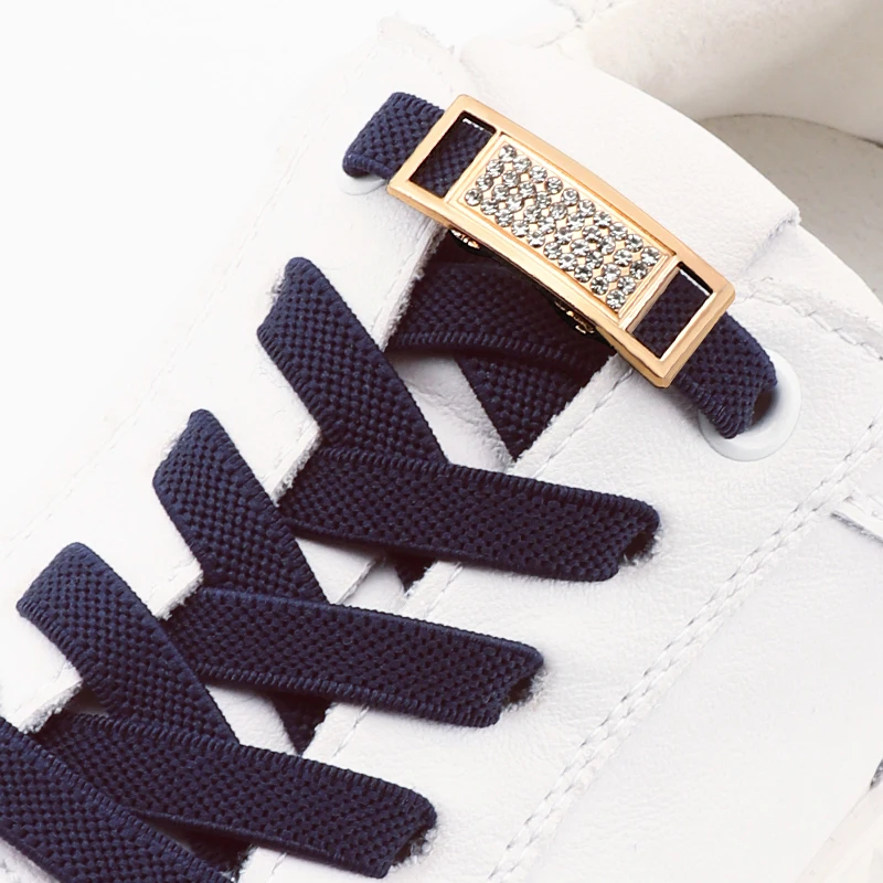Diamond Lock Schnürsenkel ohne Krawatten, elastische Schnürsenkel, Sneakers, ohne Krawatte, Schnürsenkel für Kinder und Erwachsene, 0,8 cm, flache Schnürsenkel für Schuhe, 1 Paar