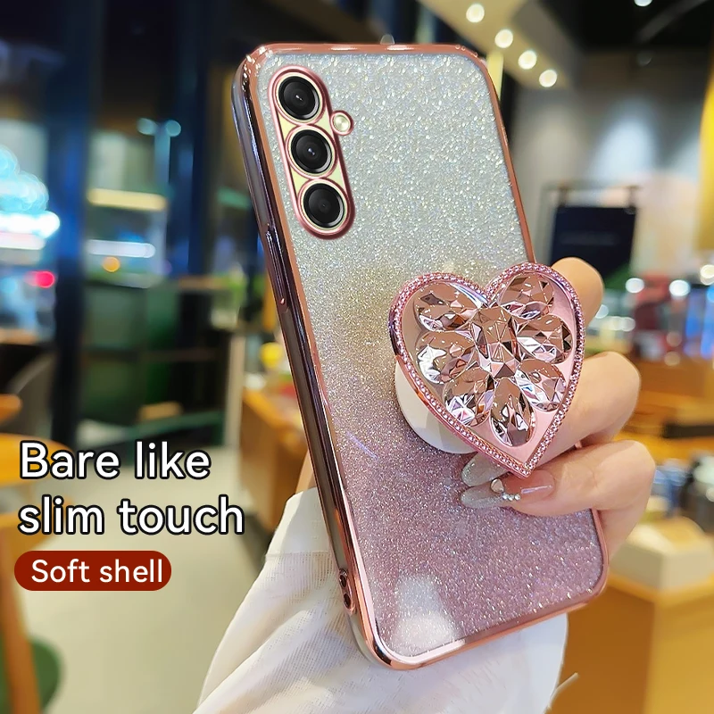 Gradient Glitter Plating Silicone Soft Back Cover