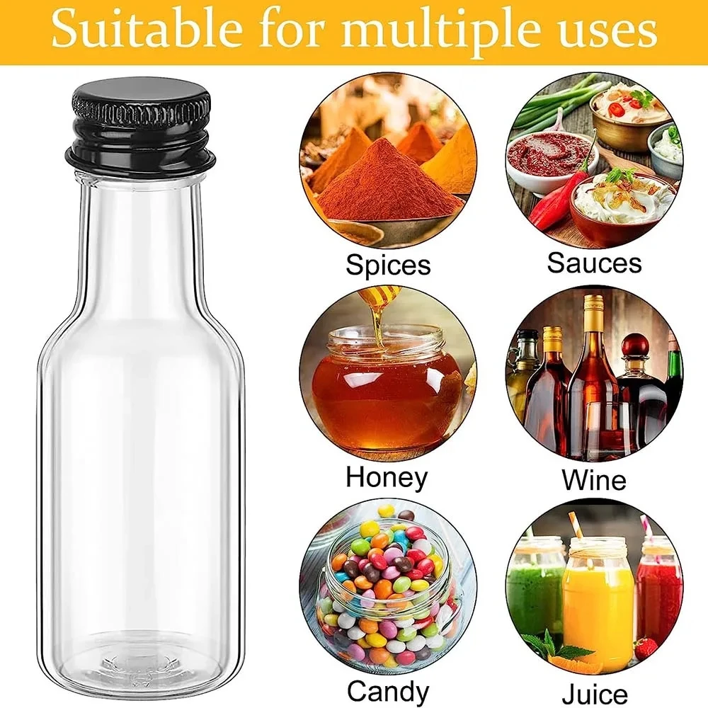 10-Pack Mini Plastic Liquor Bottles with Assorted Caps