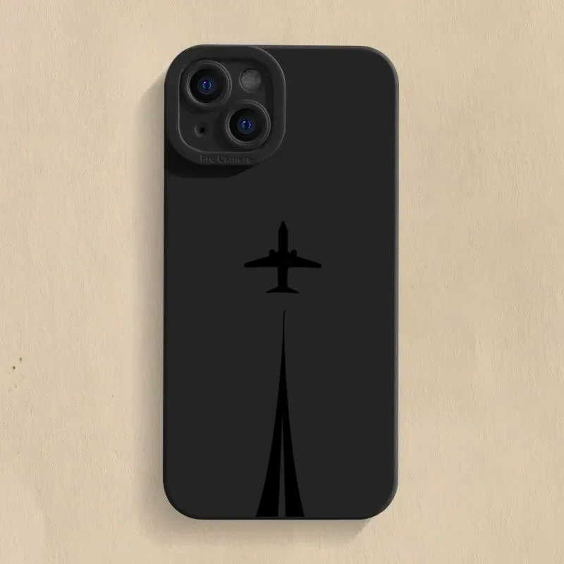 Aviation-Themed Silicone Soft Phone Case – Sleek Design and Durable Protection