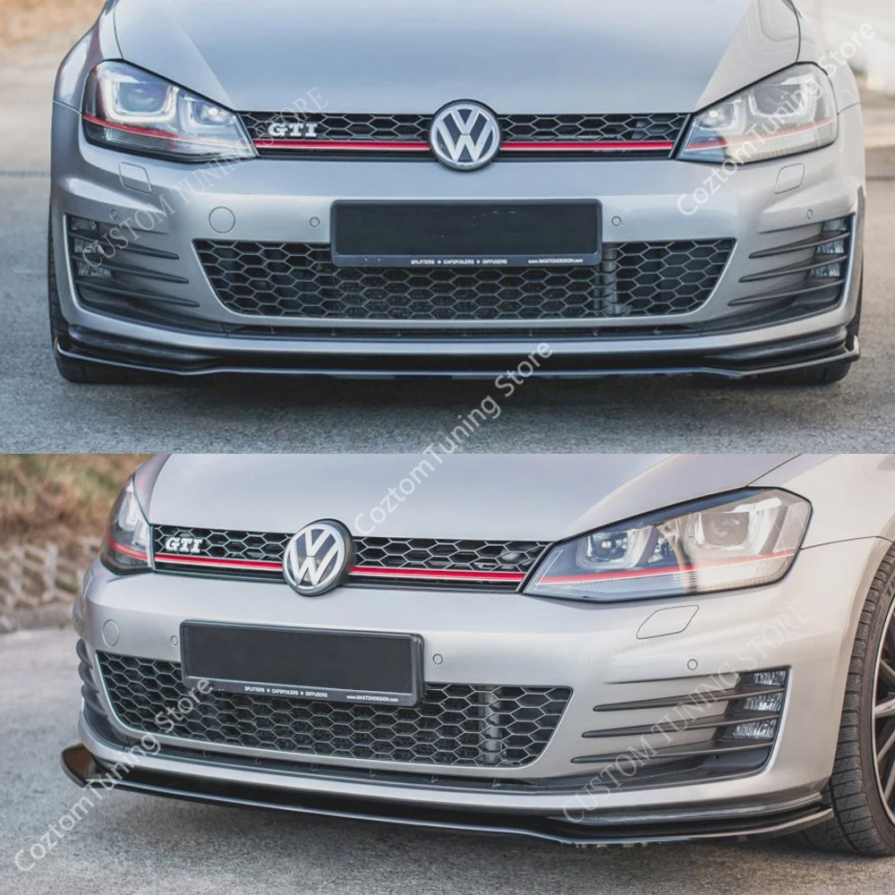 Per Volkswagen Golf Mk7 Maxton Style Paraurti Anteriore Lip Spoiler Splitter Golf 7 Gti Gtd Gte Hatchback 2012-2016 Bodykit Tuning