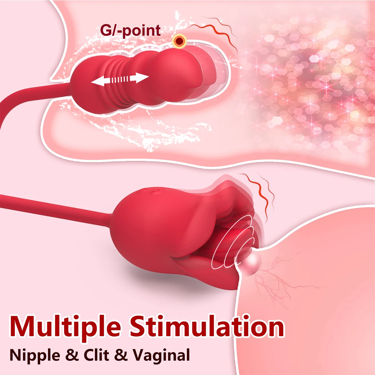 Rose Tongue Licking Vibrator Female Nipple Clit Stimulator Vibrating Thrusting Dildo Clitoris Sucking Orgasm S_voghion.com