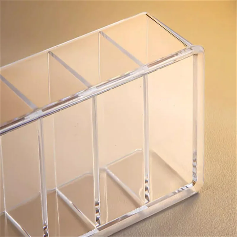 1/2PCS 8칸 투명 아크릴 립스틱 네일 폴리쉬 보관함 화장품 메이크업 브러쉬 도구 메이크업 브러쉬 홀더 테이블 정리함