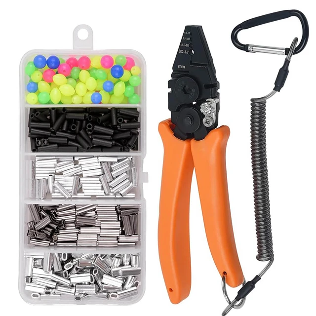 Fishing Crimping Pliers 500pcs Crimp Sleeves Set Stainless steel Hand  Crimper Plier Set Wire Rope Crimpers Fishing Tackle - AliExpress