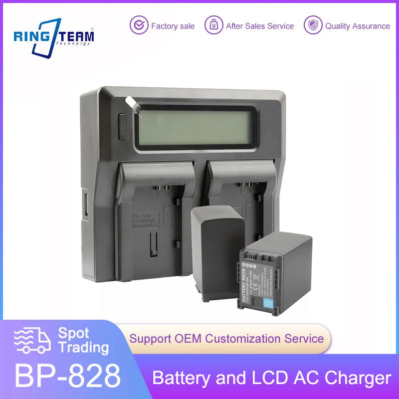 2 Pz Bp-828 Bp828 Pacco Batteria + Lcd Ac Doppio Caricatore Per Canon Vixia Hf G50 Hf G60 Xa40 Xa45 Gx10 Hf G20 Hf G21 Hfg40 Xa10 Xa11