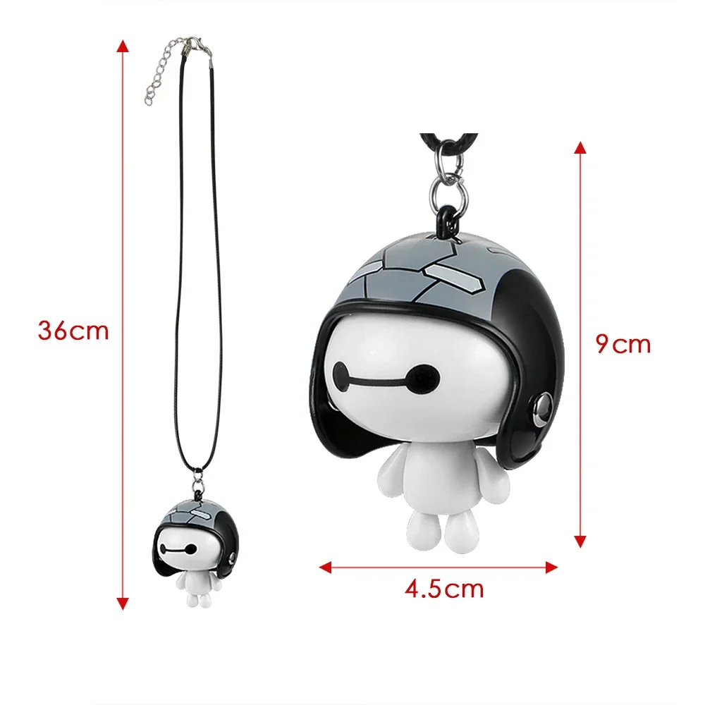 자동차 펜던트 귀여운 헬멧 Baymax 로봇 인형 매달려 장식품 자동차 백미러 서스펜션 장식 액세서리 선물