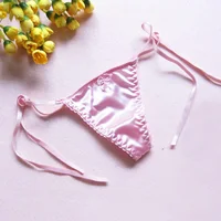 String en soie dentelle sous-vêtements Sexy femmes culottes Sexy femme taille basse String dentelle Lingerie intimes tongs t-back 1