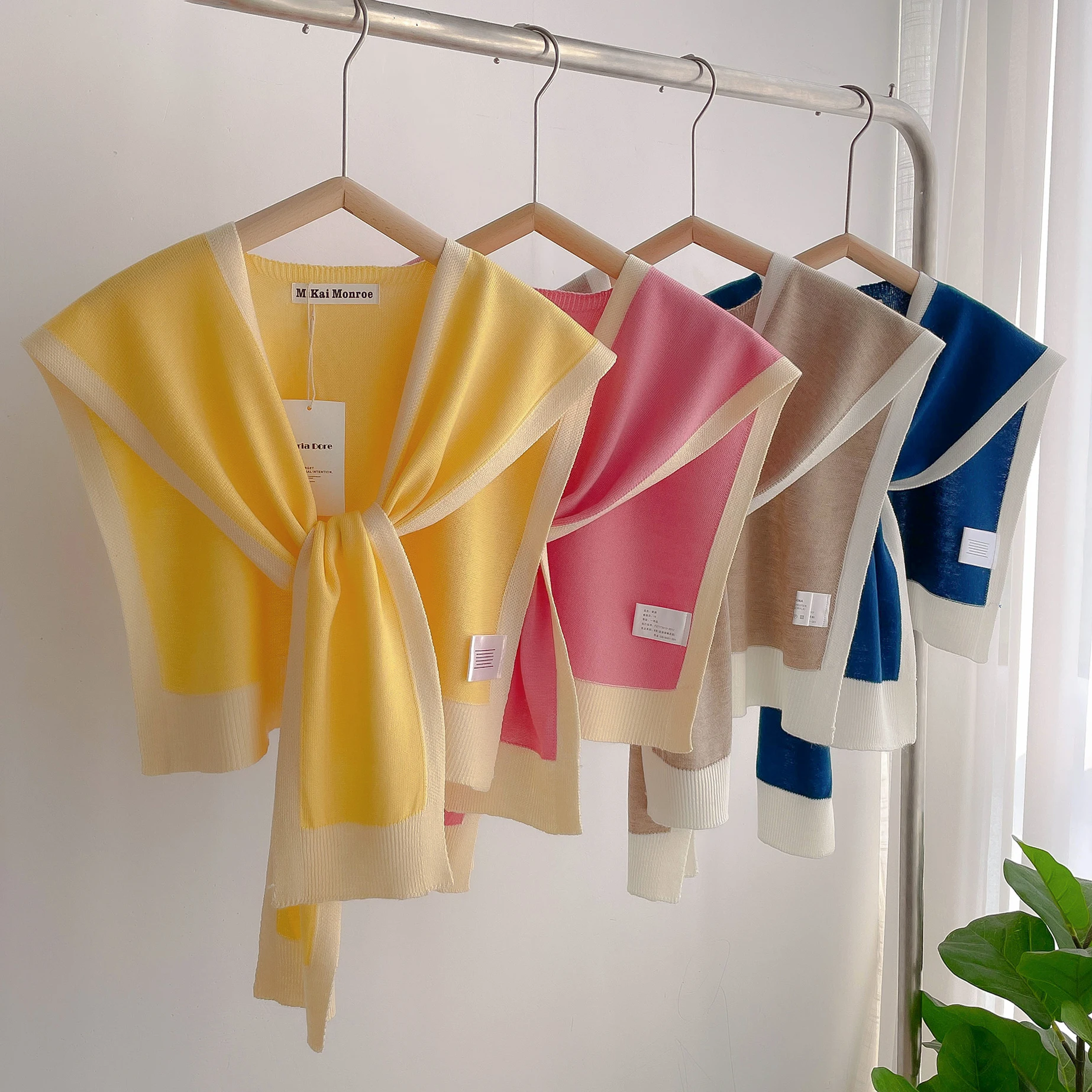 Spring And Autumn Knitted Striped Shawl With High-Grade Summer Office Air-Conditioned Room Neck And Shoulder Scarf 2
