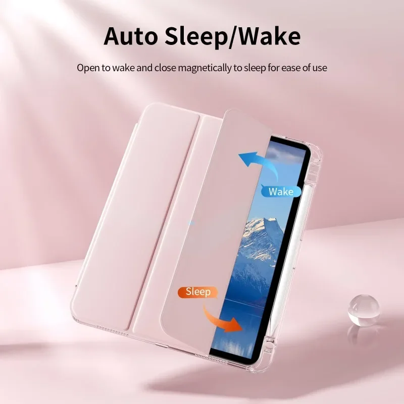 Premium Protective Tablet Case with Pencil Holder for 13-inch Devices - Auto Wake/Sleep Smart Cover with Folding Stand