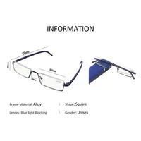 Lunettes de lecture flexibles demi-monture avec boîte pour hommes et femmes, portables, Anti-bleu, unisexe, presbytie, + 1.0 à + 4.0 6