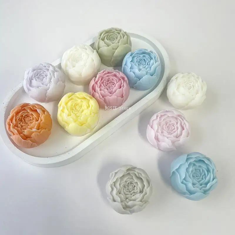 

3D Peony Flower Silicone Mold Aromatherapy Candle Mold Rose Cake Decoration Mold Mousse Chocolate Mold Diy Candle Making Tool