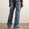High Street New Saint Jeans Pants Men Woman 1:1 Casual Washed Hole Old Loose Blue Trousers Graffiti Vintage Best Quality 5