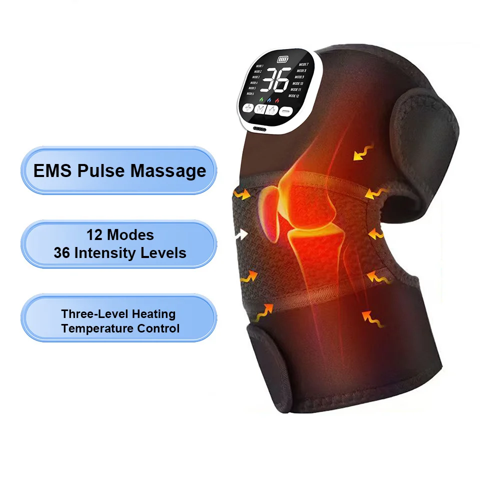 Wireless Electric Knee Massage Smart Heating Red Light Massage Therapy Ems Hot Compress Vibration Leg Massager Joints Relaxation