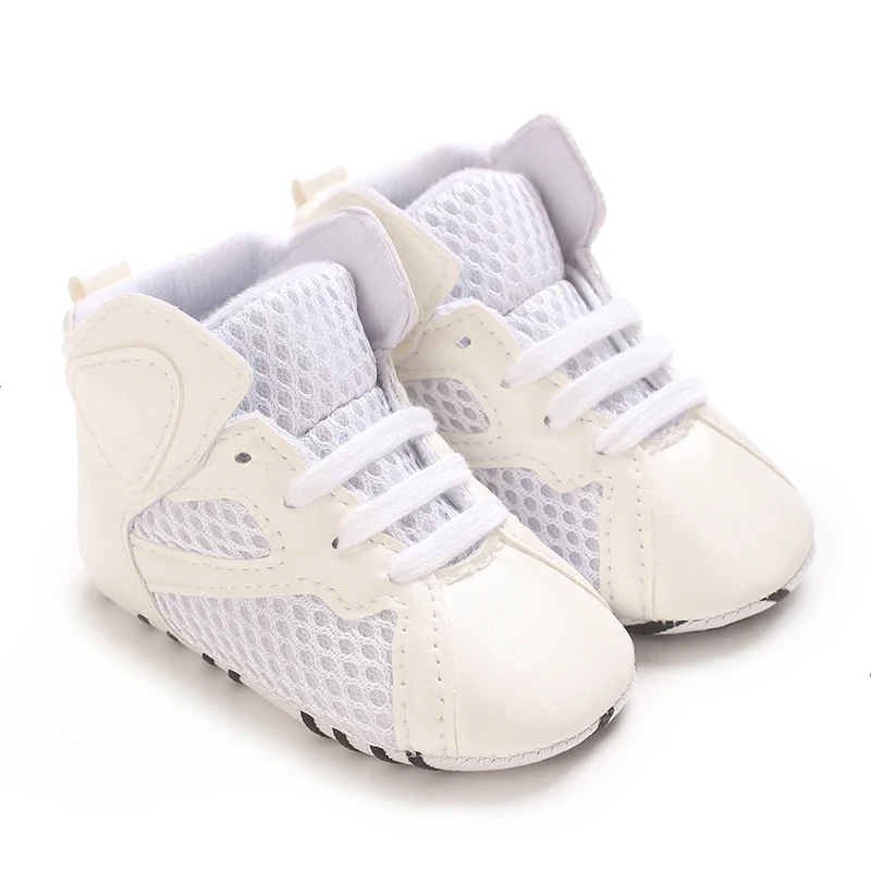 High Top Soft Soled Men's And Women's PU Mesh Breathable Casual Shoes Sports Shoes 0-18M Newborn's First Walking Shoes 2