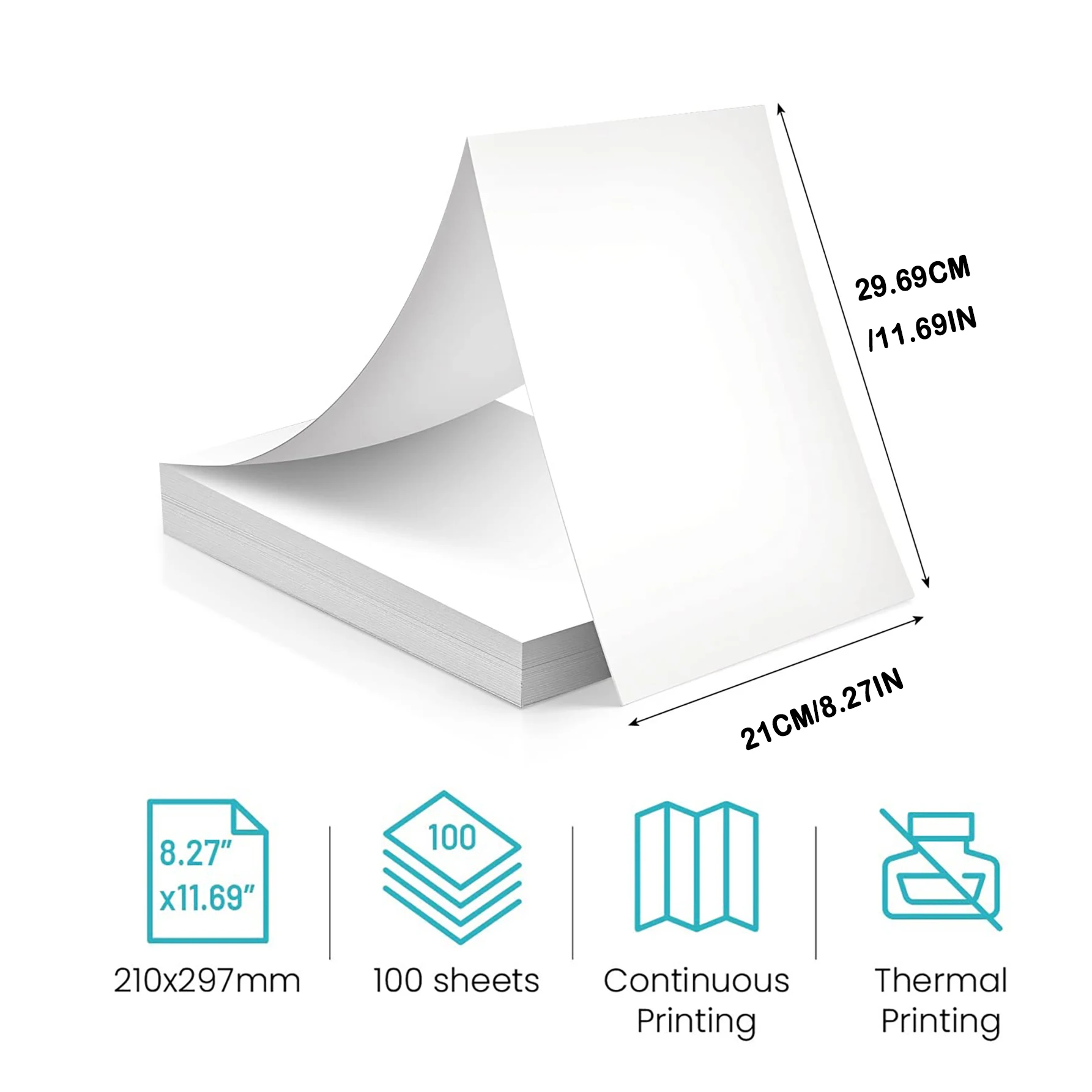 Sheets A4 Thermal Transfer Paper Compatible with All A4 Size Thermal Printers High-Quality Printing for Professional Results