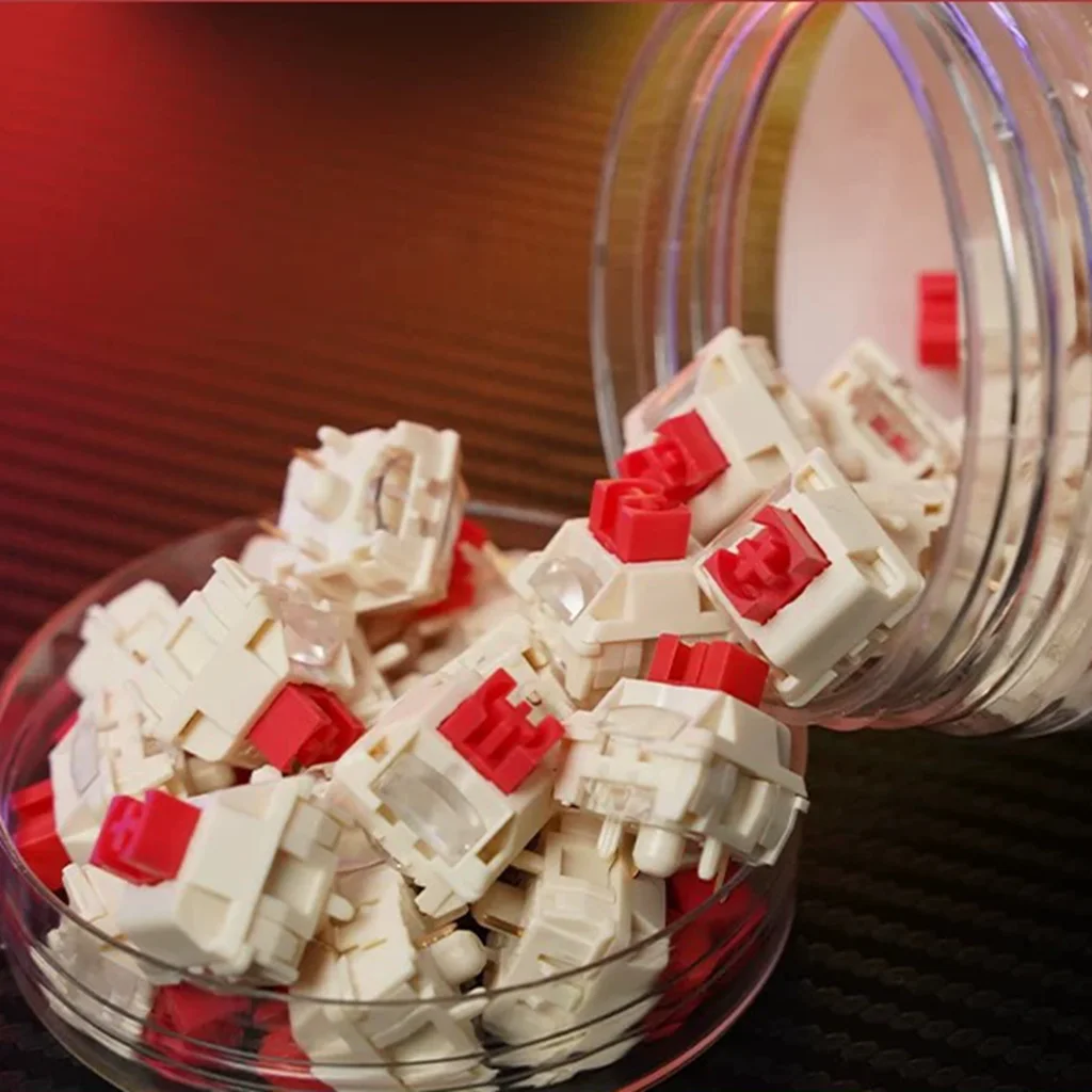 제르지 허니빈 스위치 기계식 키보드 무소음 스위치 5핀 42g 리니어 LY POM 윤활 부드러운 무음 키보드 스위치 DIY