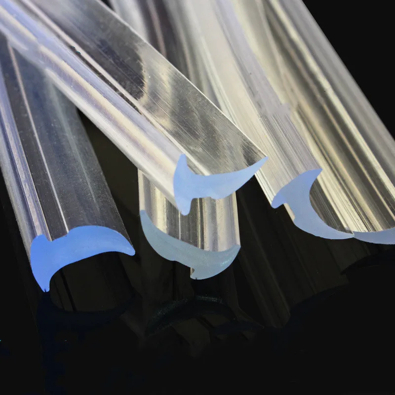 1M Window Glass PVC Transparent fixed Seal Dustproof Sound insulation Bathroom door Weatherstrip Home Hardware Sealing strip window seal strip