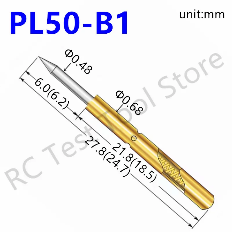 P50-J1 Pogo Pins 0.68mm PCB Testing Probes 100pcs Set 100 Pcs P50-J1 ...