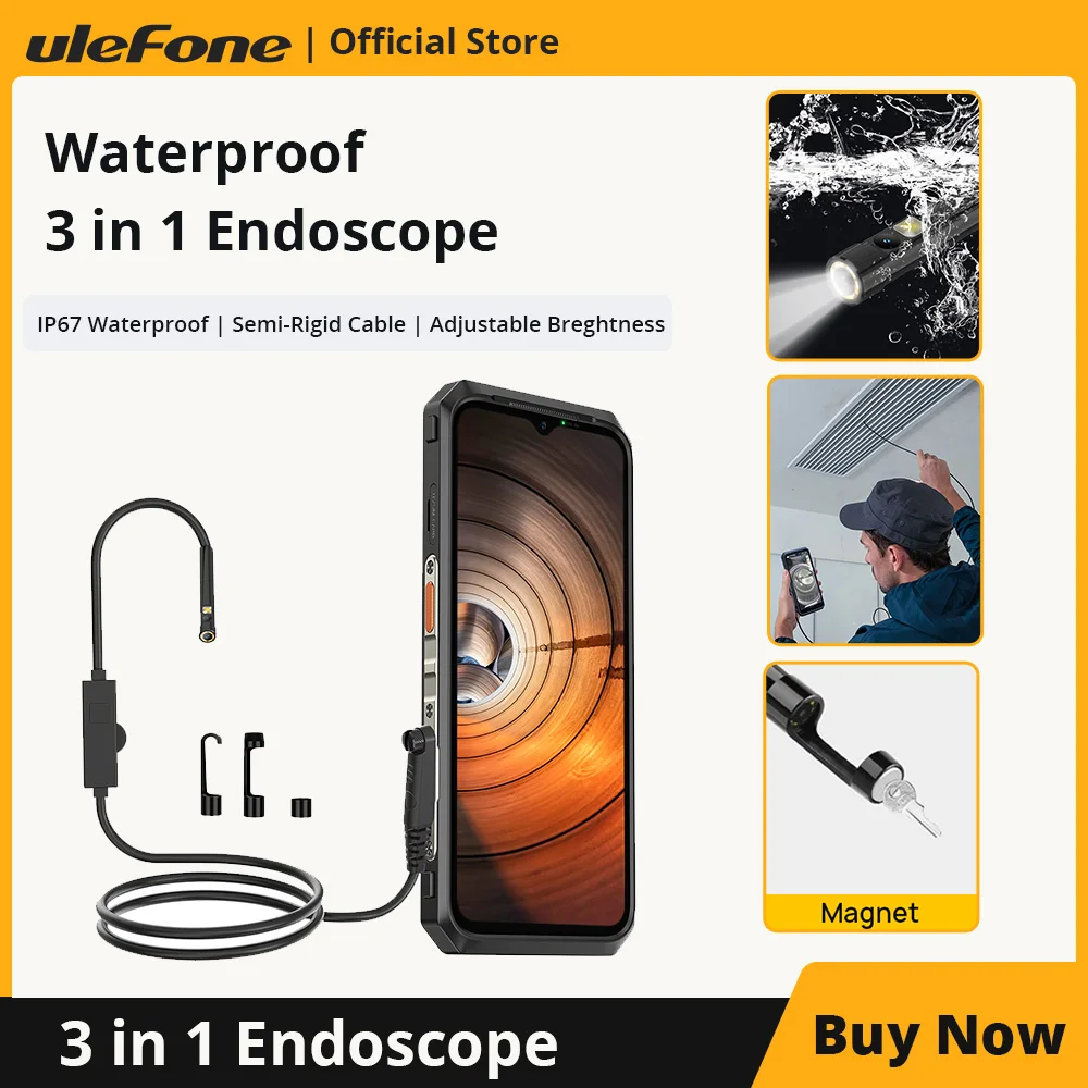 Ulefone  Waterproof 3 in 1 Endoscope /For ARMOR 9/ARMOR 9E/Power Armor 13/Power Armor 18T