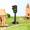 2 Pcs Traffic Toys for Kids Mini Set Toddler Lamp Light Model Ornament Road Child Train Miniature 2