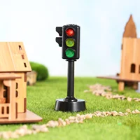 2 Pcs Traffic Toys for Kids Mini Set Toddler Lamp Light Model Ornament Road Child Train Miniature 2