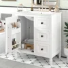 30" Bathroom Vanity with Sink,Freestanding Bathroom Vanity and Basin Sink Combo with Three Drawers and Two Door Shelves, (White) 2