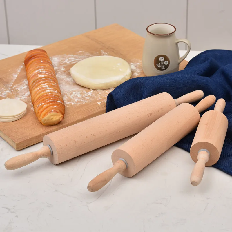 

Beech Wood Dough Roll Rolling Pin Round Pastry Pasta Dumpling Skin Maker Non-Stick Kitchen Pizza Pancake Empanadas Baking Tools