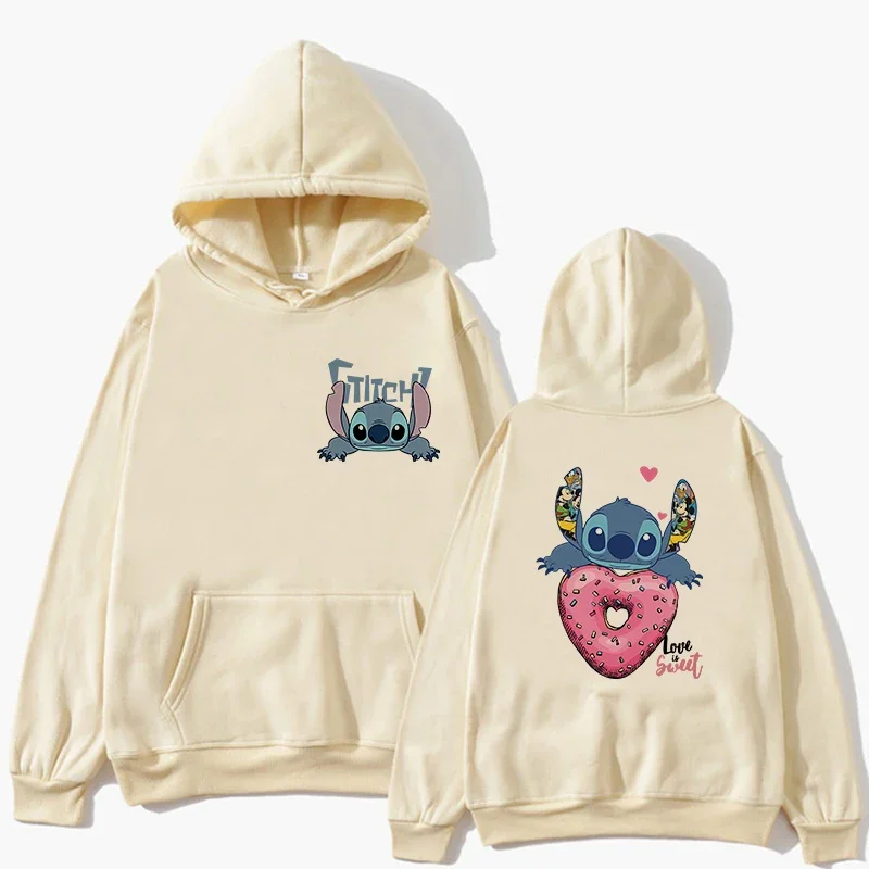 

Y2k Lilo Stitch Hoody Women Harajuku Cute Stitch Disney Anime Hoodies Sweatshirt Funny Cartoon Manga Female 90s Hip Hop Gothic