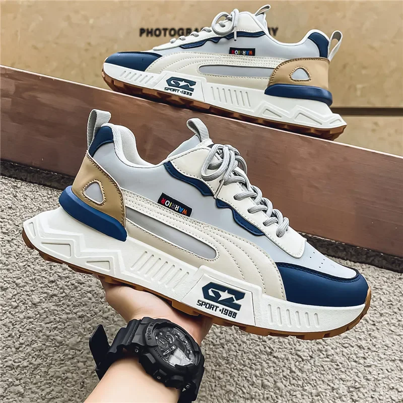 Spring Autumn New Men's Sneakers Thick soled Height Increasing Wear resistant Running Shoes for Youth Fashion Trend Casual Shoes
