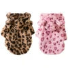 Winter Pet Dog Clothes Warm Fleece Dog Hoodie Leopard Dog Coat Jacket French Bulldog Clothing for Small Dogs Pets Costumes 2
