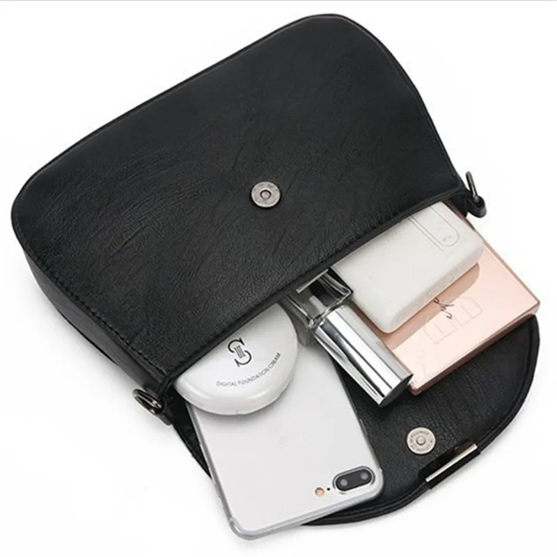 Flip Soft Leather Crossbody Bag, Fashion Small Square Bag with Magnetic Button Zipper Closure Shoulder Bag for Women's Daily Use